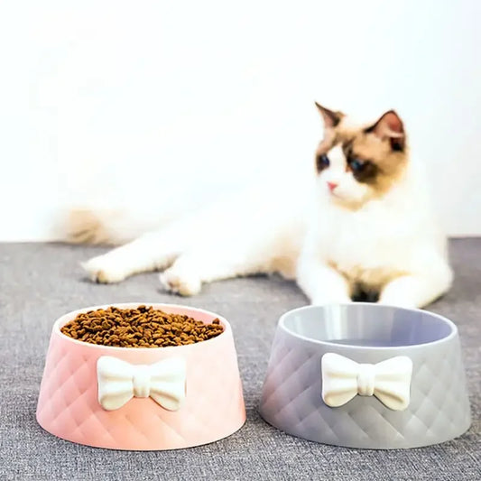 Lovely Bowknot Pet Feeding Bowl