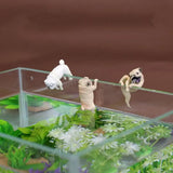 1PCS Cute Simulation Pug Dog Miniature Figurine Fish Tank Edge Hanging Decoration Ornaments Aquarium Pendant Doll Accessories
