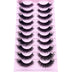 10-Pair Faux Mink Winged Cat Eye Lashes