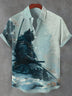 Men's Novelty Funny Cat Button-Up Shirt