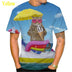 Creative 3D Printed Funny Cat Pattern T-Shirt