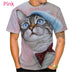 Creative 3D Printed Funny Cat Pattern T-Shirt
