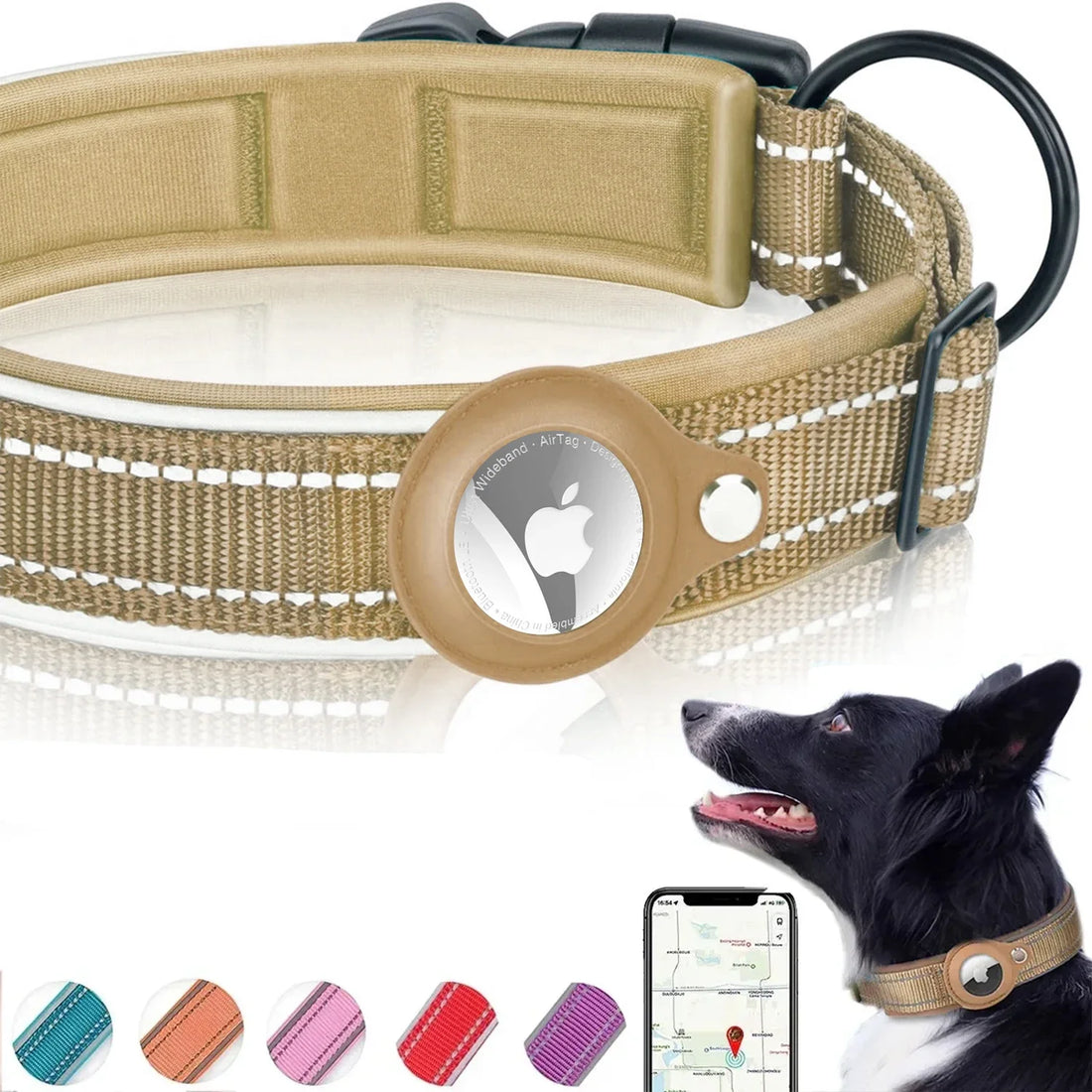 Reflective AirTag Holder Dog Collar
