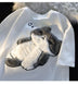 Kawaii Sleeping Cat Embroidered T-Shirt