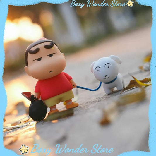 Authentic Crayon Shin-Chan Retro Daily Life Series Blind Box Cute Desktop Ornament Trendy Collectible Figurines Mysterious Dog