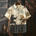Men's Novelty Funny Cat Button-Up Shirt