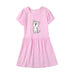 Girls Cute Cat Print Pink Dress