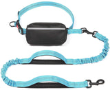 Free Dog Leash with Zipper Pouch, Dual Padded Handles Running Leash for Medium and Large Dog, Retractable Bungee Waist Dog Leash