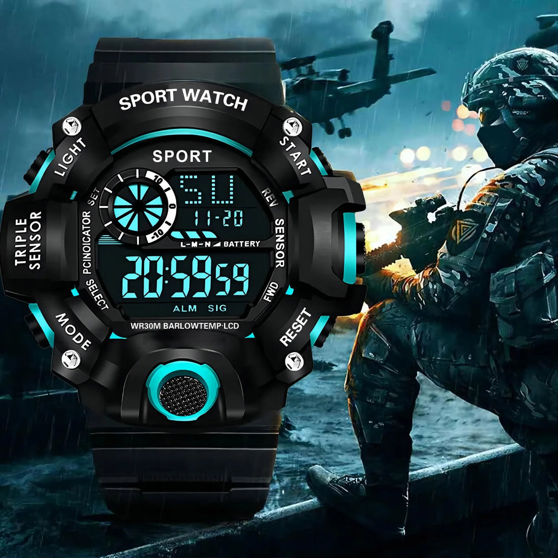 Men's Multifunctional Digital Sports Watch