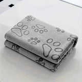 Cozy Plush Dog Paw Print Blanket - Soft Flannel Pet Bed Mat for Cats & Small to Medium Dogs, 3 Sizes, Machine Washable All-Seaso