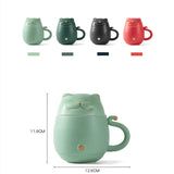 Lucky Cat Mug Tea Mug Creative Ceramic Cup With Cover Filter Office Water Cup Tea Separation Tea Cup