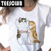 Cartoon Cat Print Aesthetic T-Shirt
