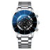 Men's Stainless Steel Big Dial Quartz Watch (2-Piece Set)