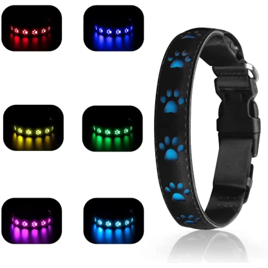 7-Mode LED Light Up Dog Collar