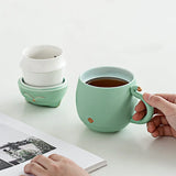 Lucky Cat Mug Tea Mug Creative Ceramic Cup With Cover Filter Office Water Cup Tea Separation Tea Cup