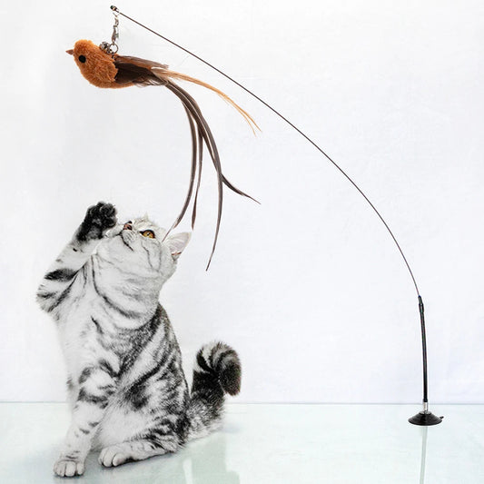 Interactive Suction Cup Cat Wand Toy