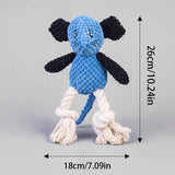 Plush Squeaky Mouse Dog Toy with Cotton Rope Knot - Interactive Self-Play Boredom Relief Pet Chew Toy
