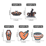 Punk Gothic Animal Enamel Pins 3-6pcs/Set Black Cat Metal Brooches Fashion Lapel Badge Backpack Clothes Jewelry Gift