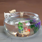 1PCS Cute Simulation Pug Dog Miniature Figurine Fish Tank Edge Hanging Decoration Ornaments Aquarium Pendant Doll Accessories