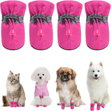 4pcs Waterproof Pet Dog Shoes Anti-slip Rain Snow Boot Thick Warm For  Small Cats Dogs Puppy Dog Socks Booties