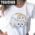 Cartoon Cat Print Aesthetic T-Shirt