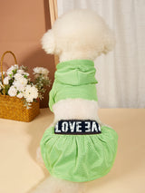 Two Piece Dog Dress Dog Shirt and Skirt Puppy Vest Clothes with Tutu Shirt Pet Sports Dress Clothes for Small Dogs Kittens
