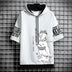 Men's Cat Print Short Sleeve Hoodie