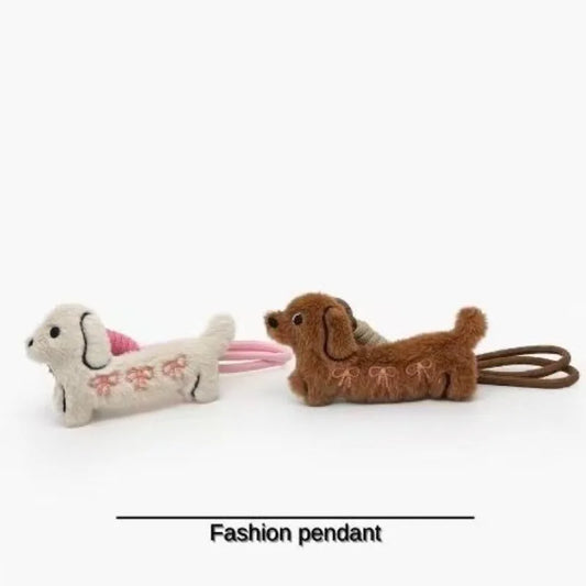 Leather Dachshund Keychain and Bag Charm