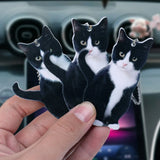 Simulated Cat Pendant Car Rearview Mirror 2D Flat Acrylic Pendant Car Keychain Phone Handbag Kitten Decoration Hanging Ornament
