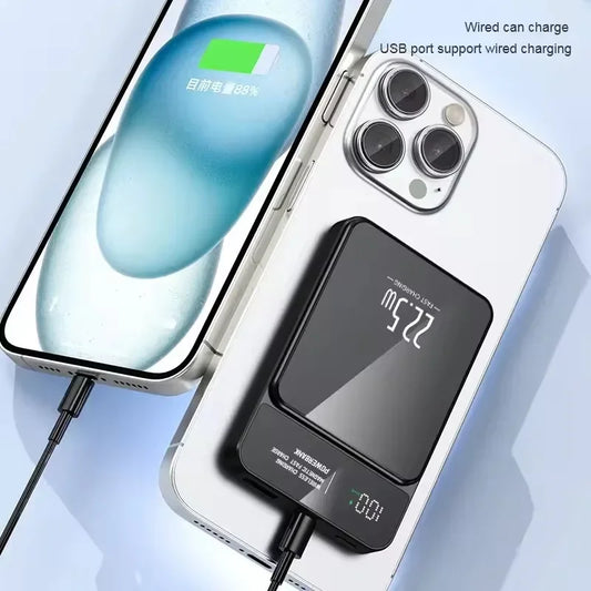 30000mAh Fast charging Magnetic 22.5W Wireless Small Portable Power Bank Emergency Power Supply For iPhone 12 13 14 15 16 Xiaomi