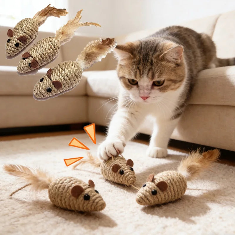 Sisal Mouse Interactive Cat Toy