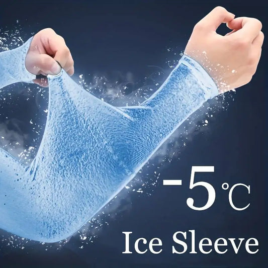 Women's Ice Silk Arm Sleeve Sports Sleeve Sun Protection Hand Cover Cooling Gloves For Running Fishing Bike