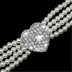 4-Row Rhinestone Pearl Pet Collar Necklace