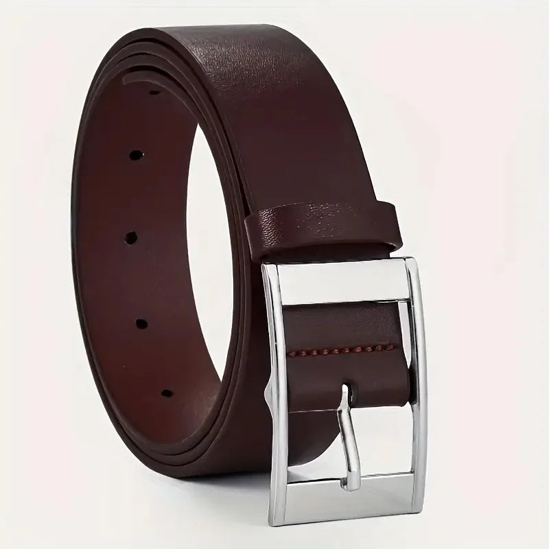 2026 New Luxury Unisex PU Leather Belt-Metal Pin Buckle, High Quality Designer Waist Strap for Men Women Jeans Durable Versatile