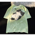 Kawaii Sleeping Cat Embroidered T-Shirt