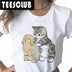 Cartoon Cat Print Aesthetic T-Shirt