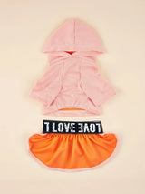 Two Piece Dog Dress Dog Shirt and Skirt Puppy Vest Clothes with Tutu Shirt Pet Sports Dress Clothes for Small Dogs Kittens