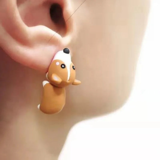 Cartoon Animal Bite Stud Earrings
