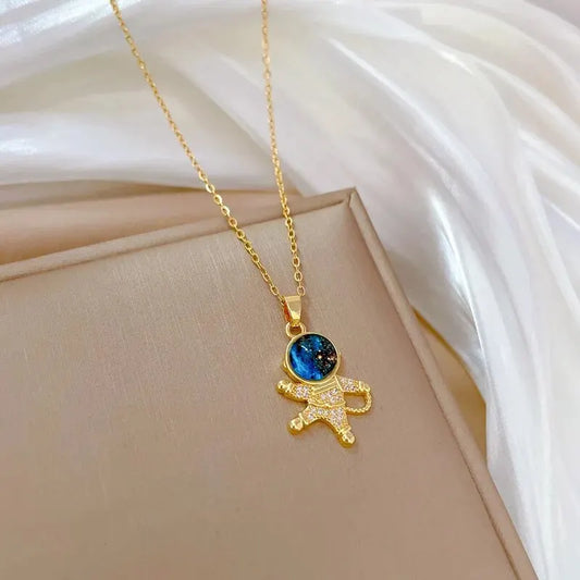 Titanium Steel Star & Planet Necklace
