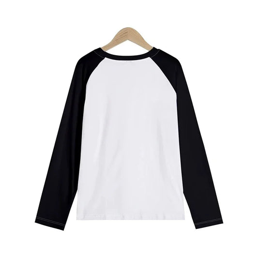 All Seasons Long Sleeve T Shirt Clothes Women's Casual Graphic T-Shirt Women Gothic Tees Tops Tshirt Cute Cat Eating Sushi Print