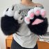 Squeaking Plush Cat Paw Gloves