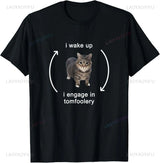 The Anger Consumed Me, Silly Cat Memes, The Hilarious Print T-shirts and The Black Crew-neck, Short-sleeved Outfits
