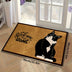 Cartoon Black Cat Welcome Doormat