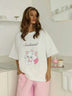 Cute Cat Print Oversized T-Shirt