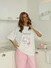 Cute Cat Print Oversized T-Shirt