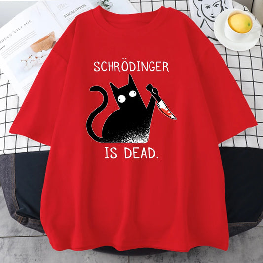 Schrodinger Is Dead Black Cat T-Shirt