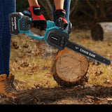 12 Inch Brushless Handheld Electric Saw Cordless Rechargeable Chainsaw Wood Cutting Woodwork Garden Tools For Makita 18V Battery