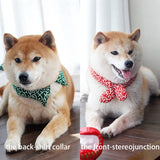 1pcs Dog Necklace Tie Cute Style Pet Dog Scarf Adjustable Size Dog Cat Bow Tie Pet Grooming Accessories Dog Cotton Bib Bandana