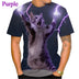 Creative 3D Printed Funny Cat Pattern T-Shirt