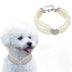 4-Row Rhinestone Pearl Pet Collar Necklace